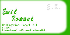 emil koppel business card